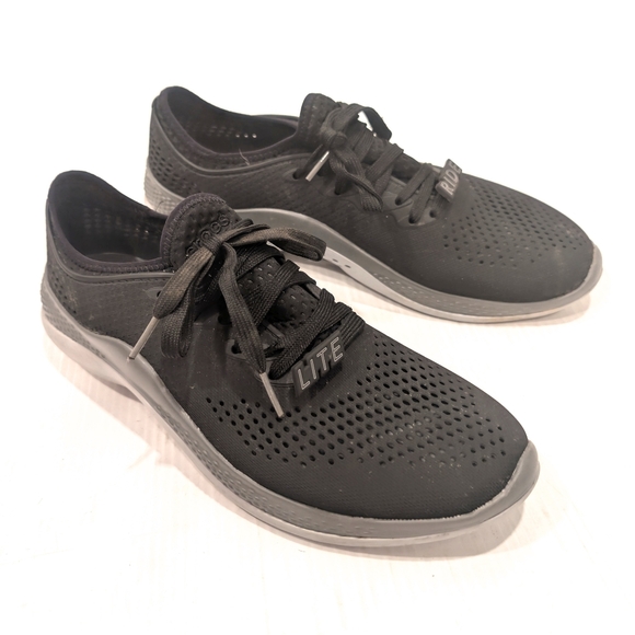 CROCS Other - CROCS Men's Literide 360 Pacer Perforated Black Lace-up Sneakers Size 10